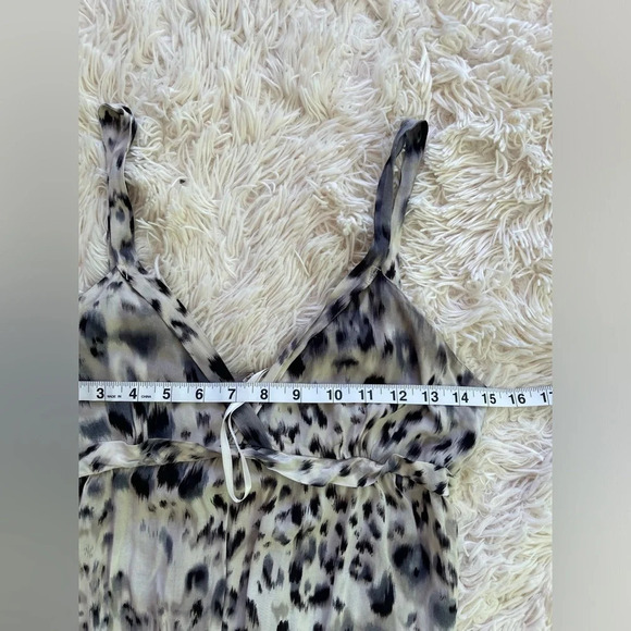 Akualani bohemian maxi dress animal print straps v neck viscose black white M - Picture 8 of 9